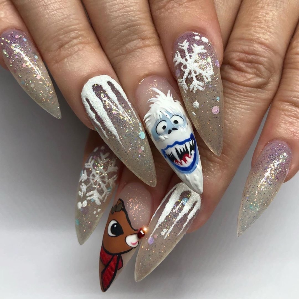 new year nail designs 2021 snow